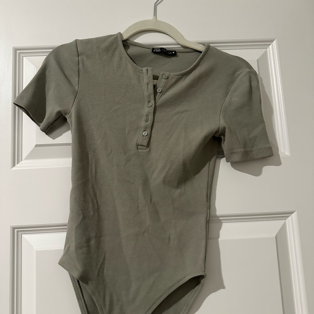 Olive Green Short Sleeve Bodysuit